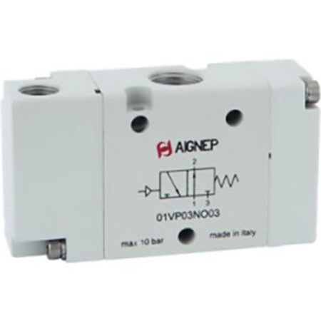 ALPHA TECHNOLOGIES Aignep USA 3/2 Normally Open Single Air-Actuated Valve Pilot Spring Return G1/8" Ports 01VP03NO02